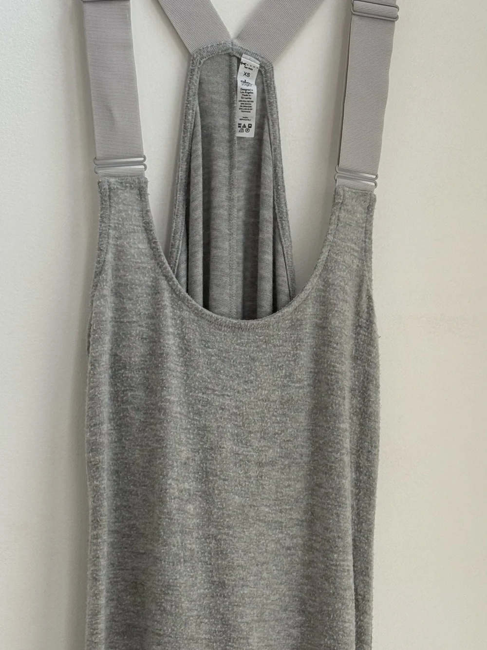ALO Yoga Gray Knit Suspender Jumpsuit